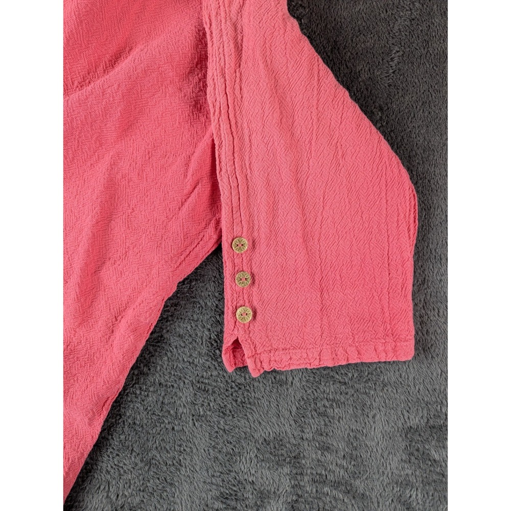Sea Breeze of California Top Large Pink Cotton Gauze Tunic Asymmetrical USA Made - Picture 5 of 8